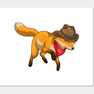 Fox Cowboy Cowboy hat Posters and Art